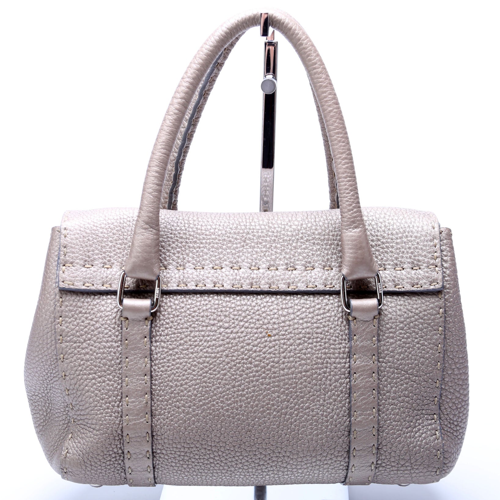8BR486 Selleria Mini Linda Handle Bag Silver