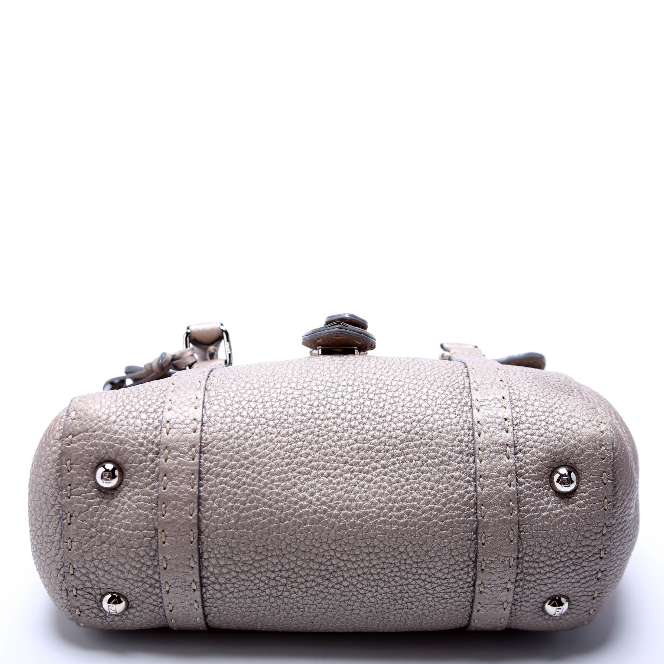 8BR486 Selleria Mini Linda Handle Bag Silver