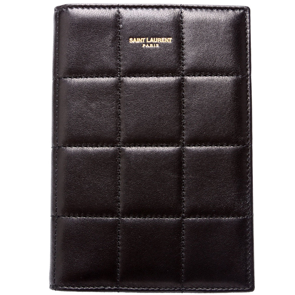 Passport Holder Quilted Lambskin Black