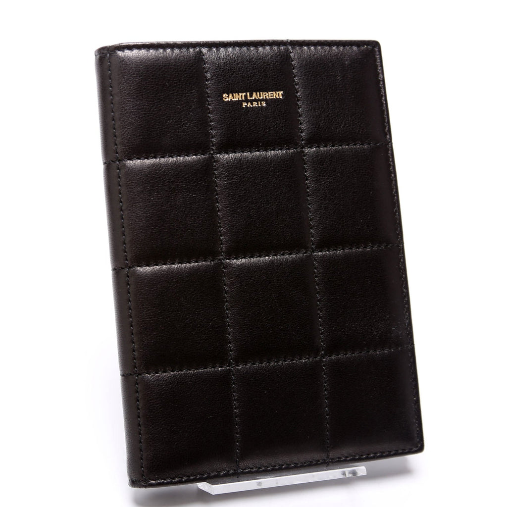 Passport Holder Quilted Lambskin Black
