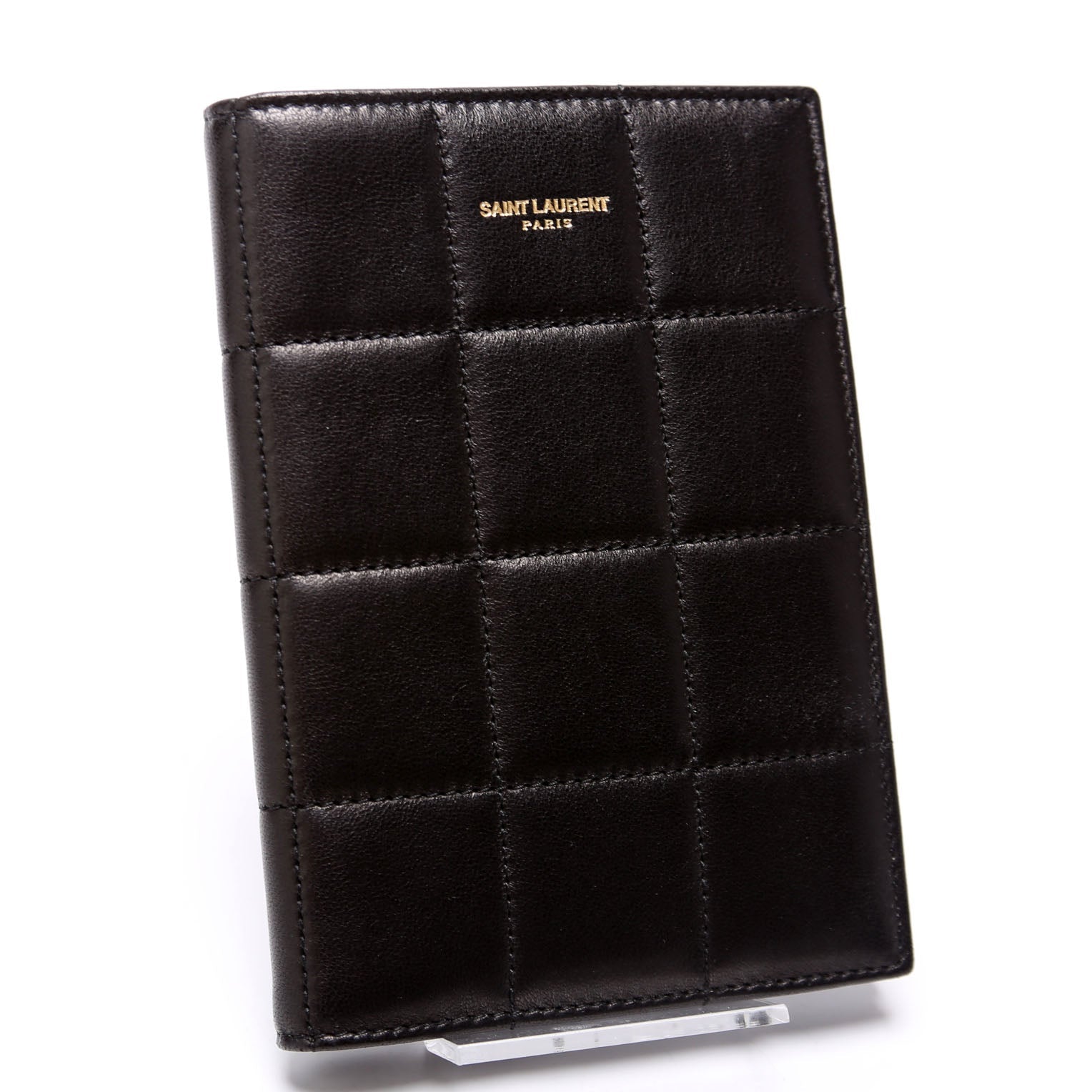 Passport Holder Quilted Lambskin Black