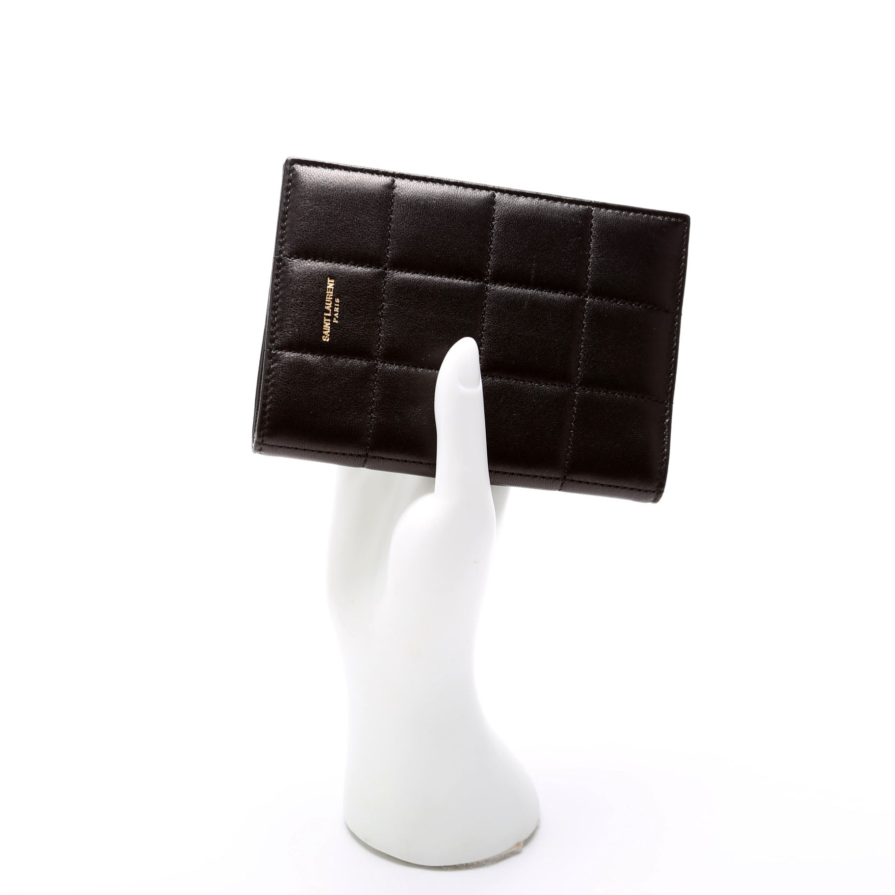 Passport Holder Quilted Lambskin Black