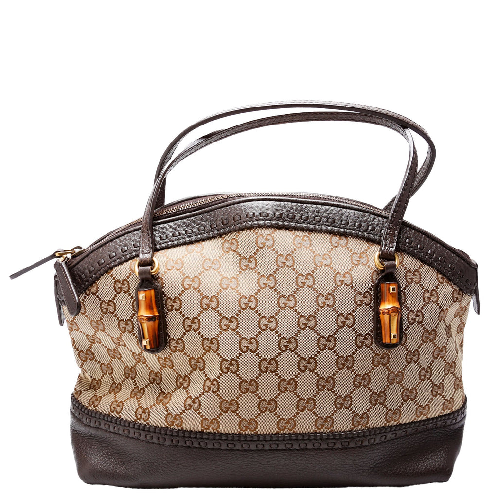 339002 GG Bamboo Canvas Shoulder Bag
