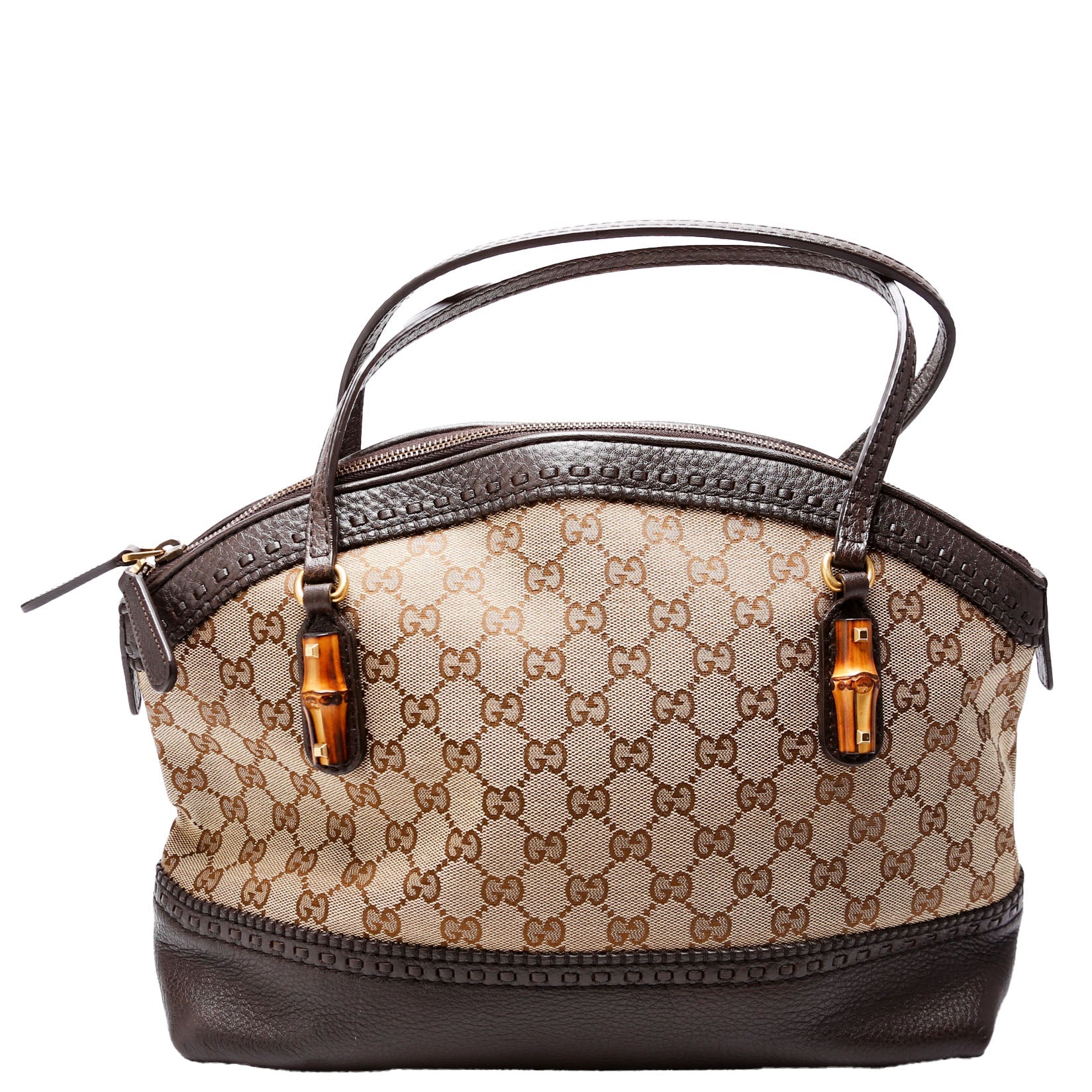 339002 GG Bamboo Canvas Shoulder Bag