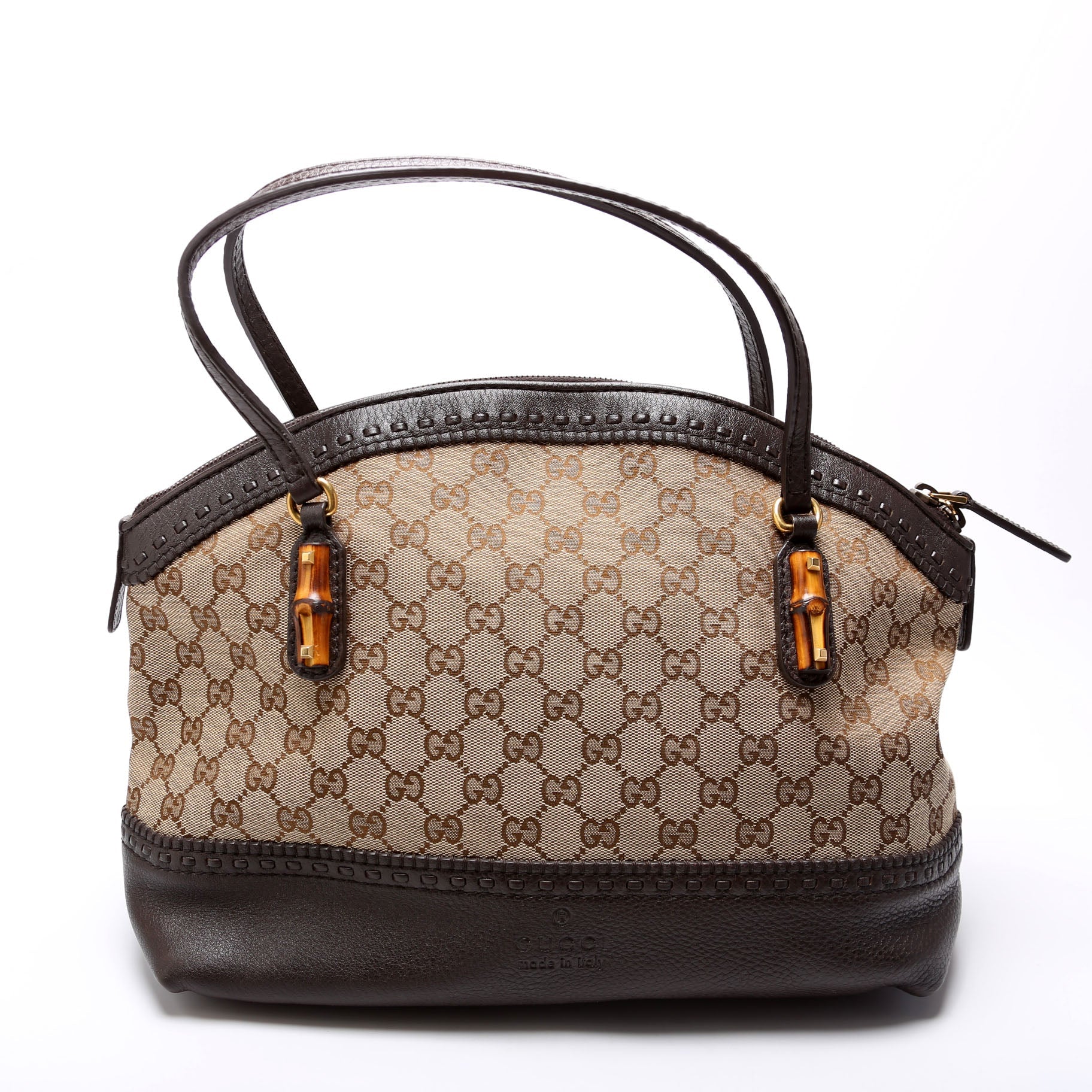339002 GG Bamboo Canvas Shoulder Bag