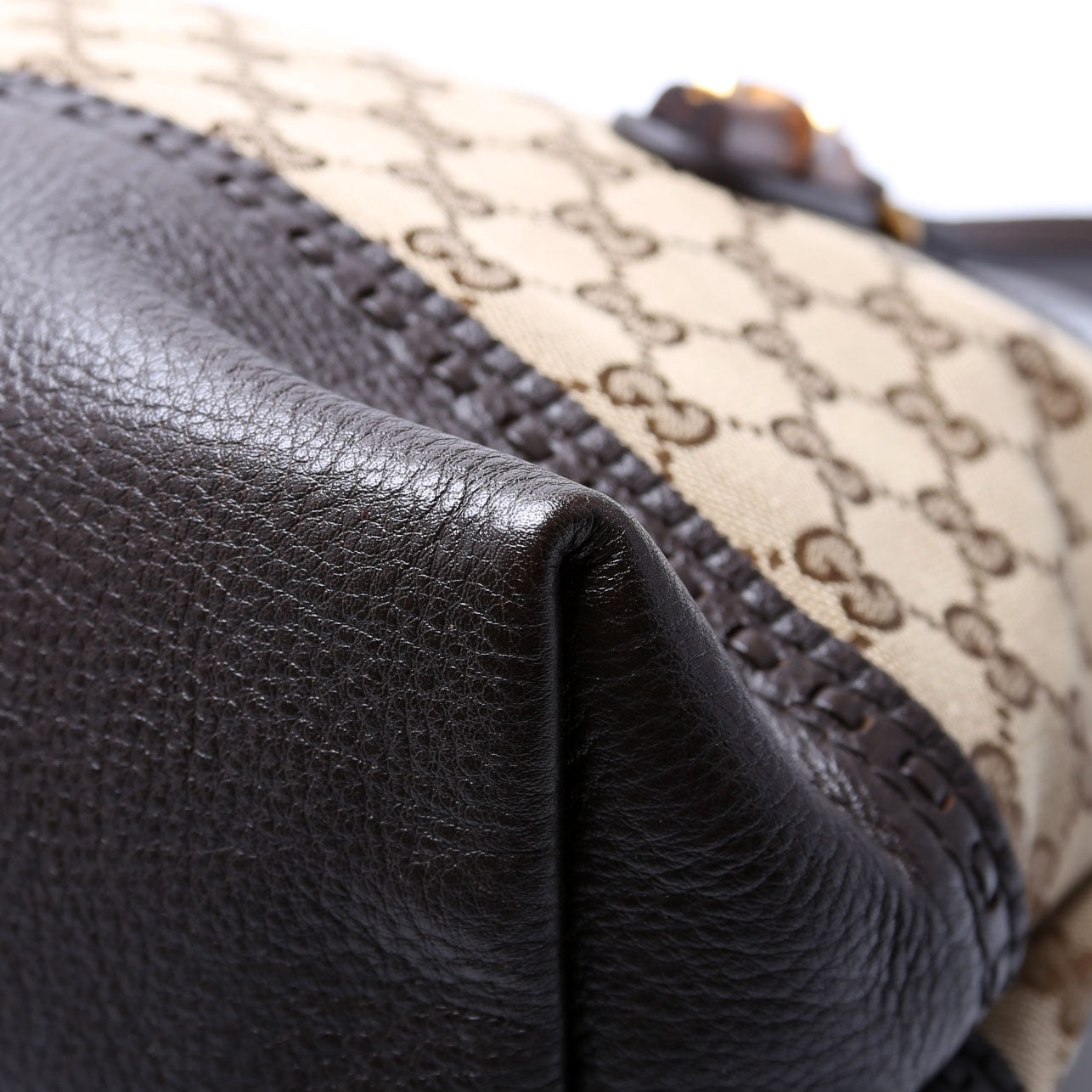 339002 GG Bamboo Canvas Shoulder Bag