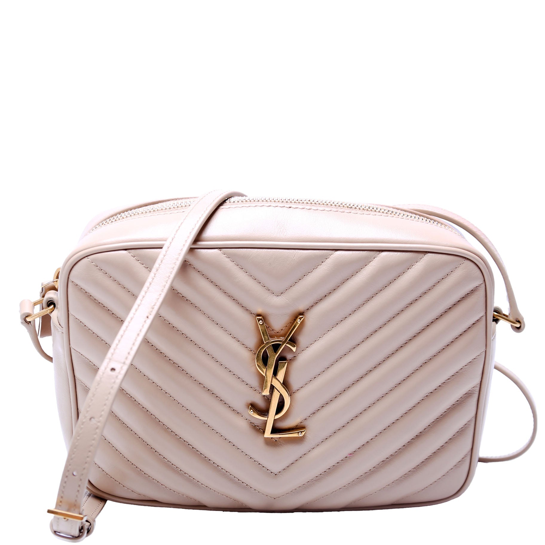 Lou Camera Bag Quilted Beige/Gold