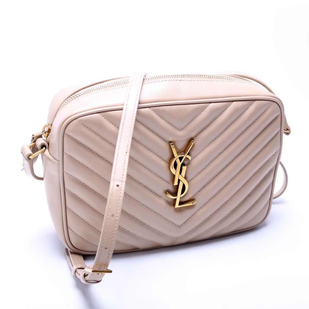 Lou Camera Bag Quilted Beige/Gold