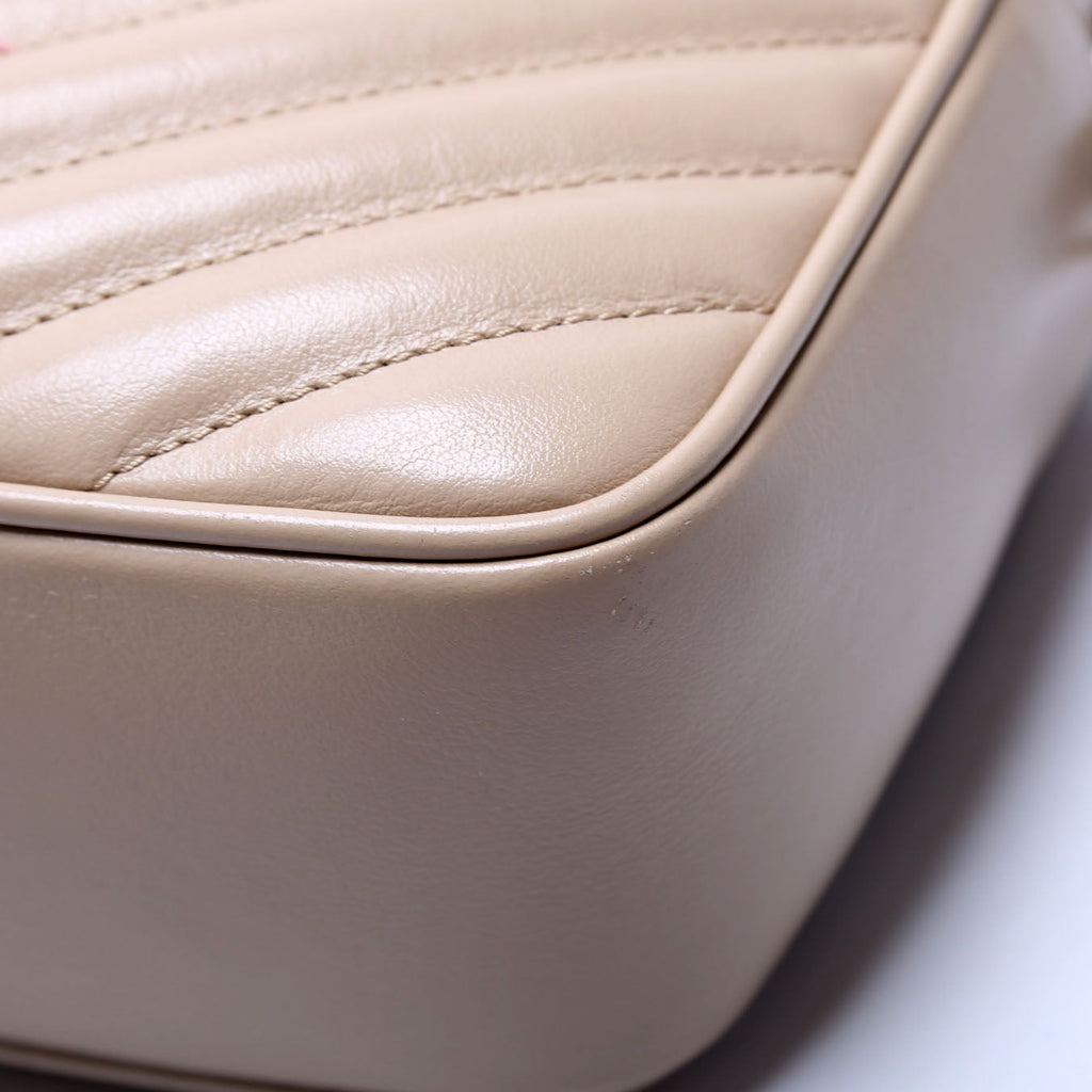 Lou Camera Bag Quilted Beige/Gold