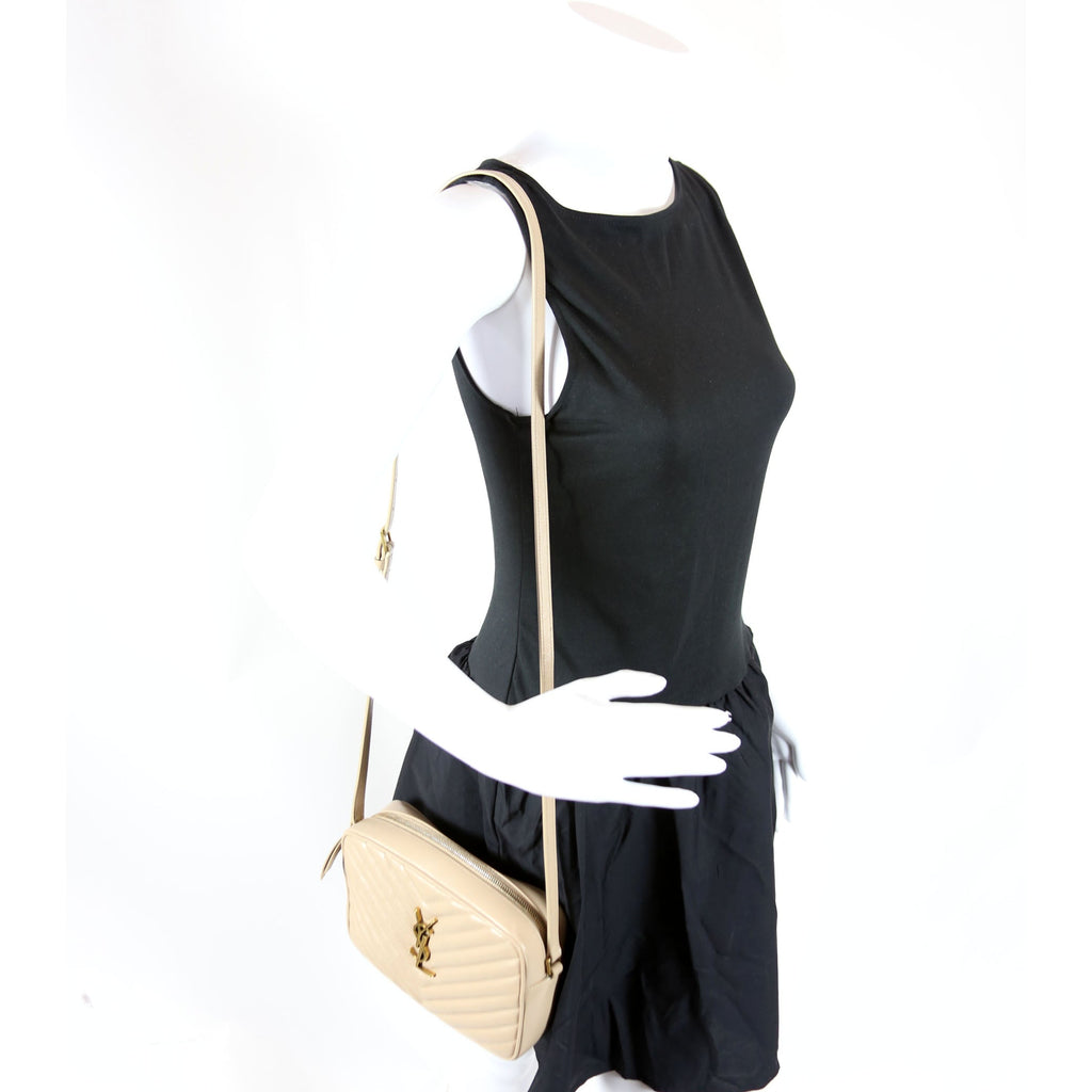 Lou Camera Bag Quilted Beige/Gold