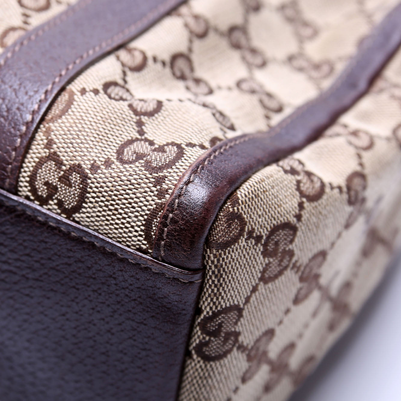 130942 GG Canvas Small Abbey Boston Bag Brown