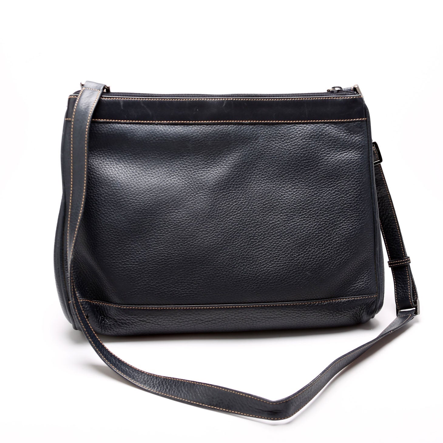 Gucci 001 110 Interlocking G Calfskin Shoulder Bag Vintage Navy