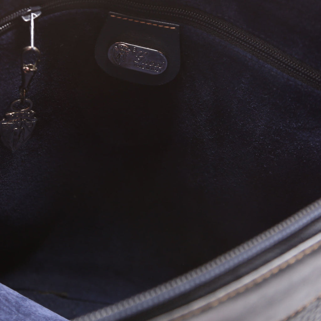Gucci 001 110 Interlocking G Calfskin Shoulder Bag Vintage Navy