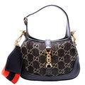Gucci 685127 Jackie 1961 Mini Hobo GG Denim Black/Tan/Orange