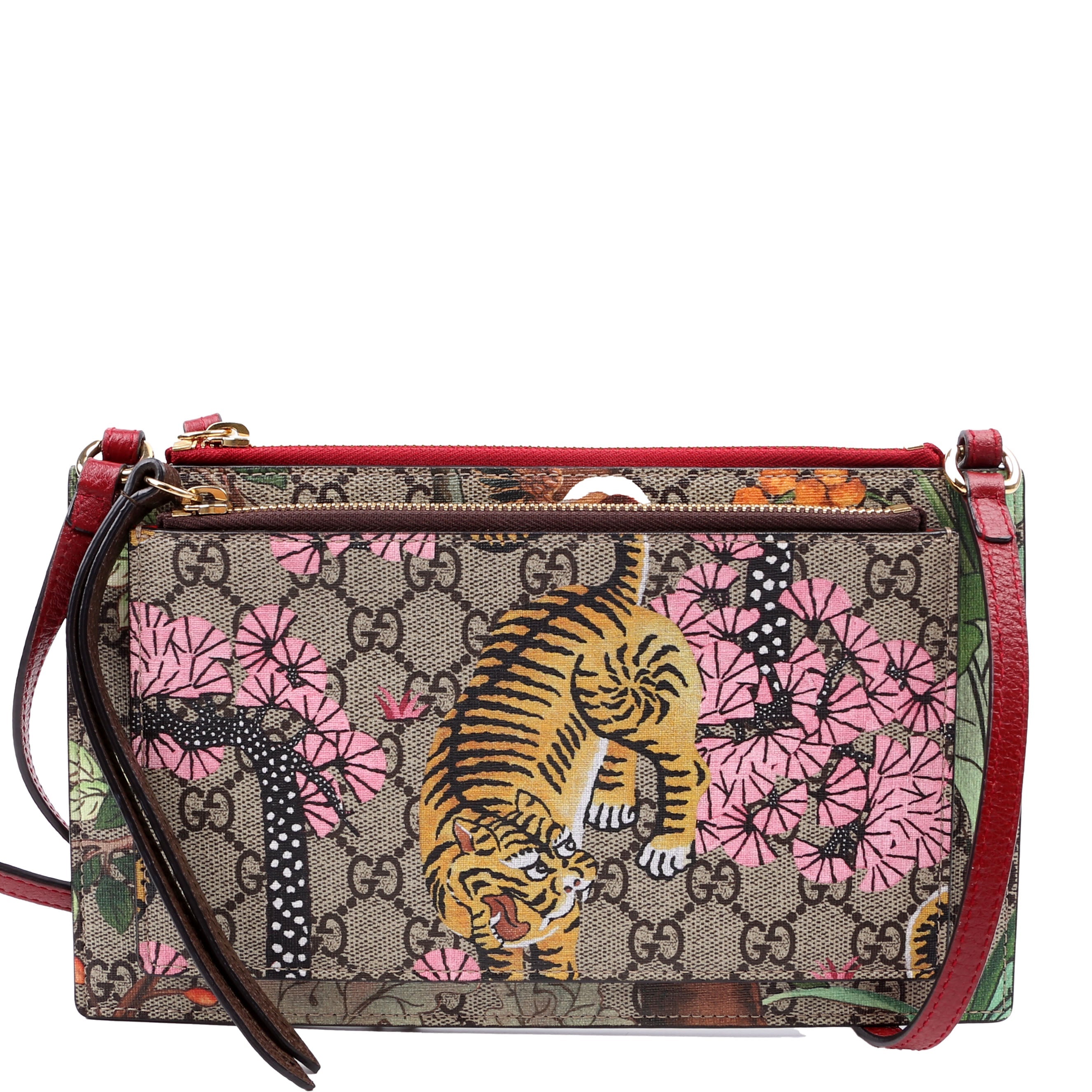 454111 GG Supreme Blooms/Bengal Double Zip Shoulder Bag