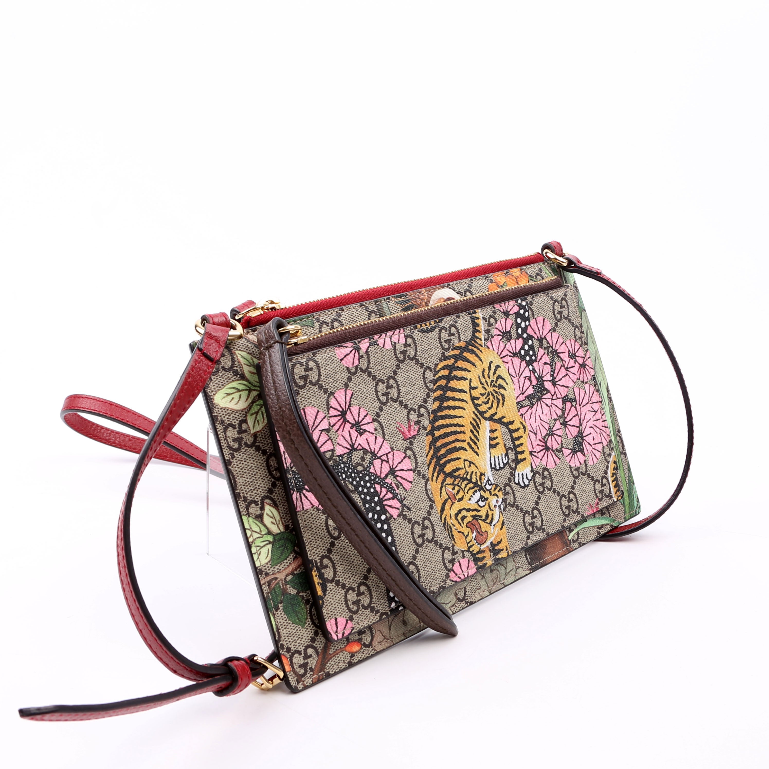 454111 GG Supreme Blooms/Bengal Double Zip Shoulder Bag