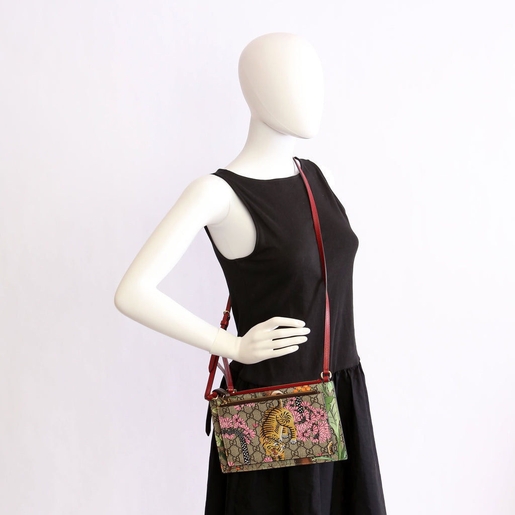 454111 GG Supreme Blooms/Bengal Double Zip Shoulder Bag