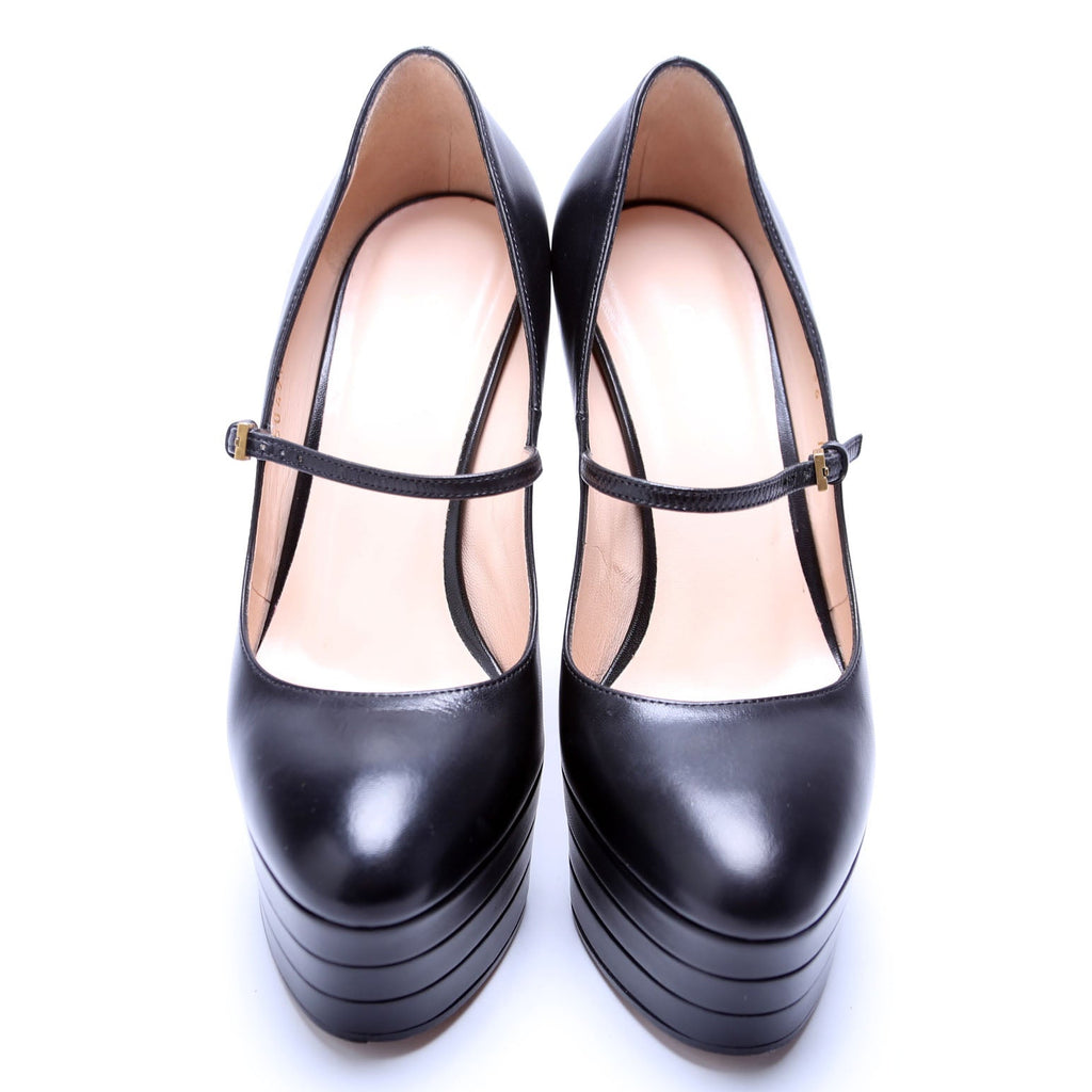 Mary Jane Platform Pumps Size 36 Black