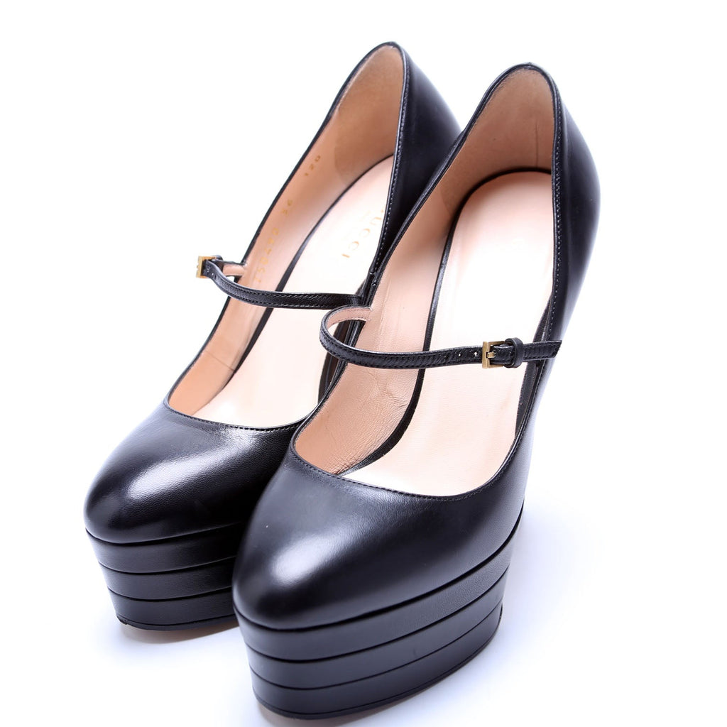 Mary Jane Platform Pumps Size 36 Black