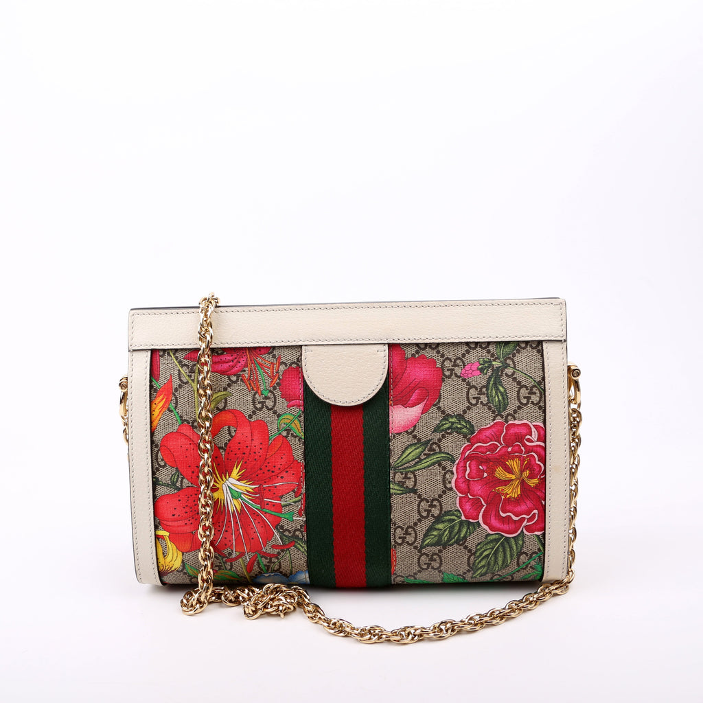 503877 GG Supreme Flora Ophidia Small Chain White
