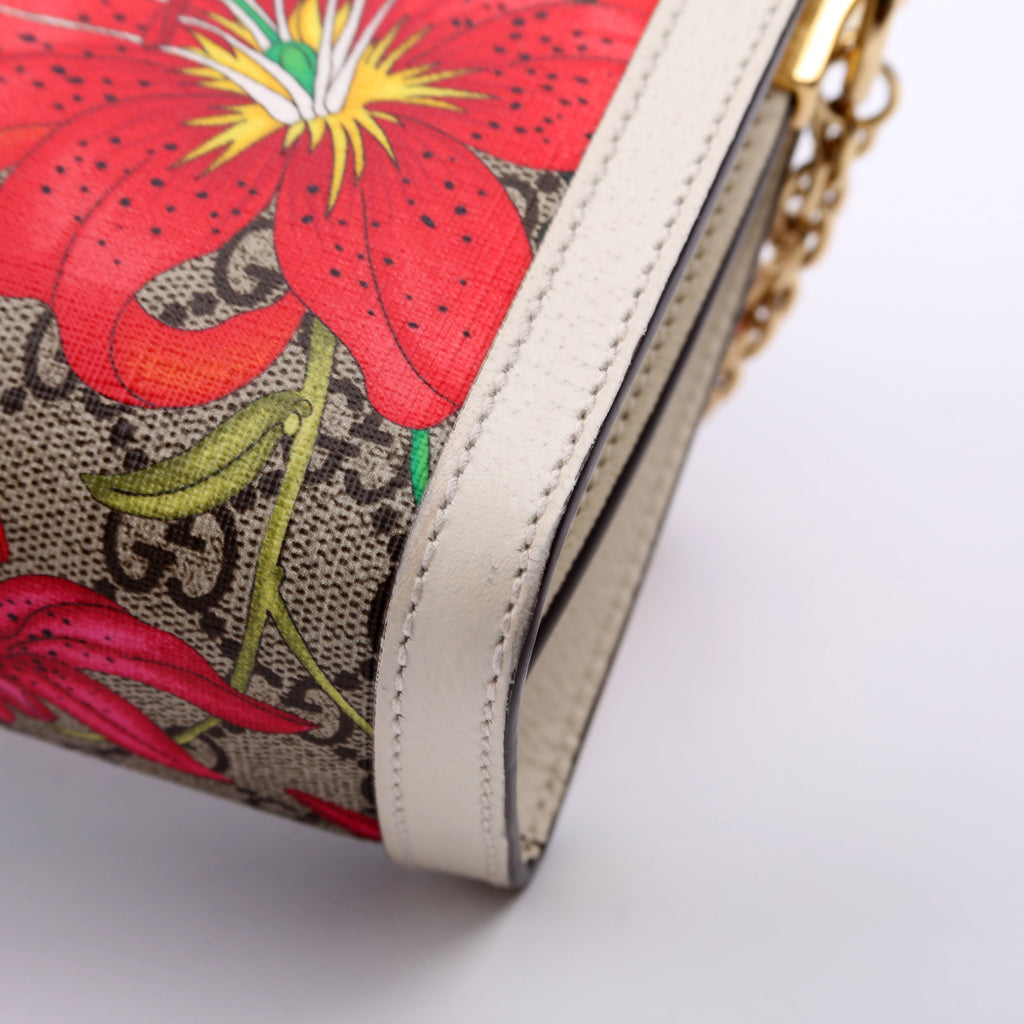 503877 GG Supreme Flora Ophidia Small Chain White