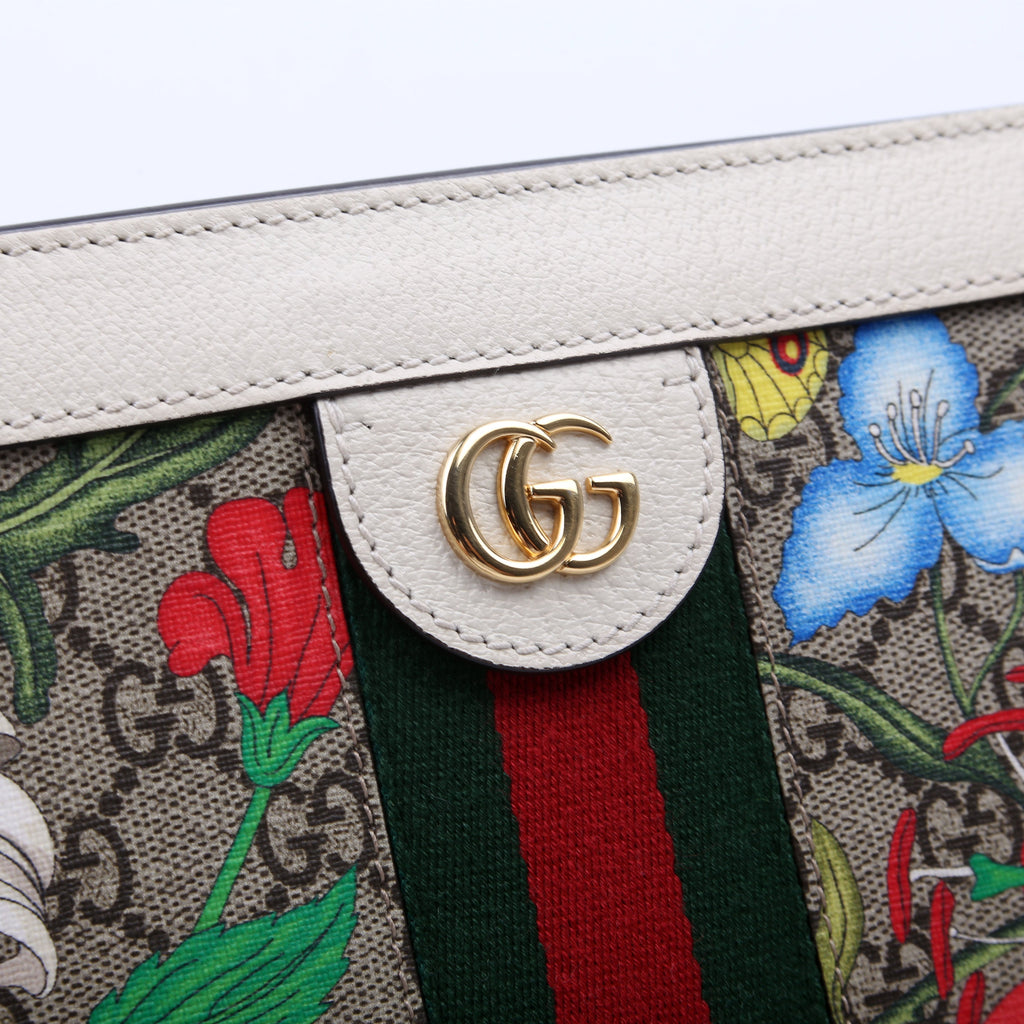 503877 GG Supreme Flora Ophidia Small Chain White