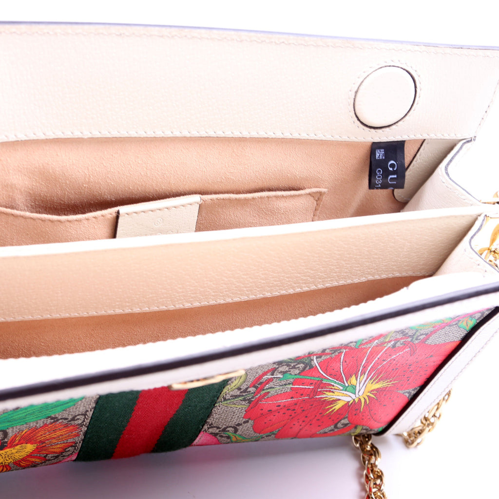 503877 GG Supreme Flora Ophidia Small Chain White