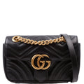 446744 Marmont Leather Shoulder Mini Flap Black
