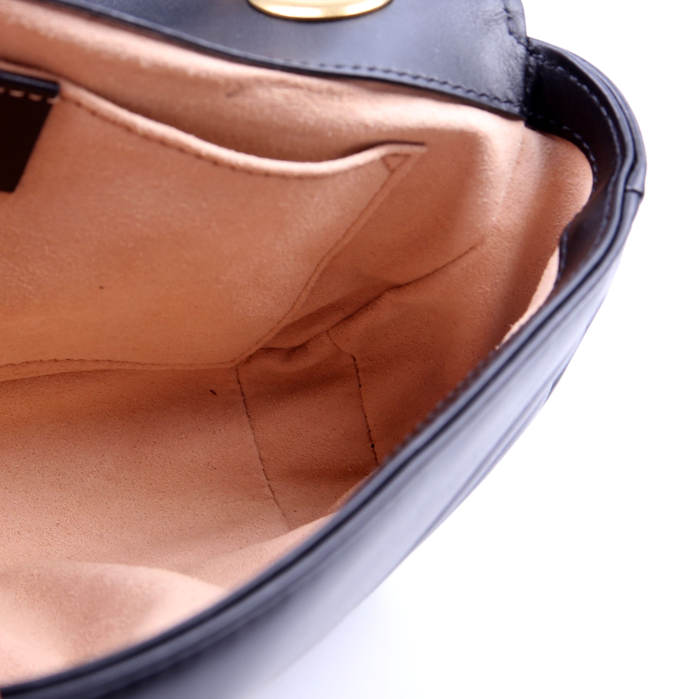 446744 Marmont Leather Shoulder Mini Flap Black