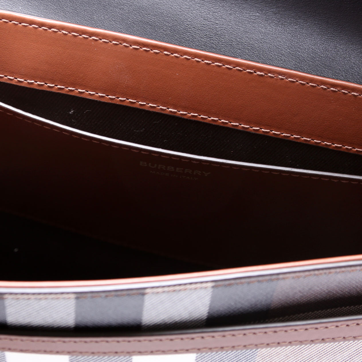 Note Crossbody Leather/Giant Check Multicolor