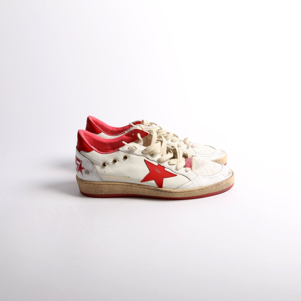 Golden Goose Ballstar Sneakers Size 40 White/Red