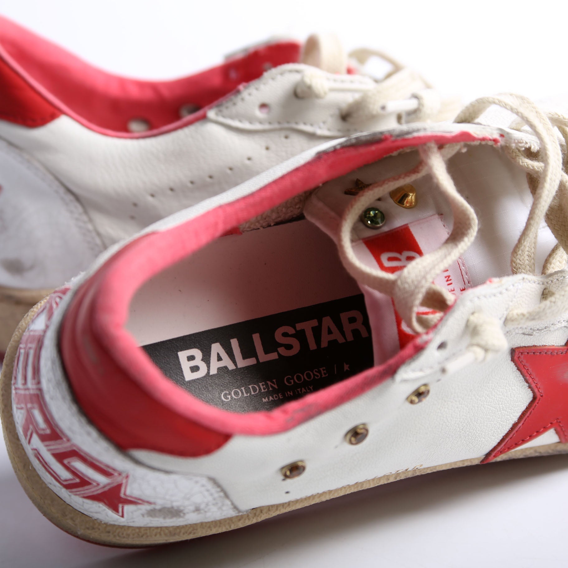 Golden Goose Ballstar Sneakers Size 40 White/Red