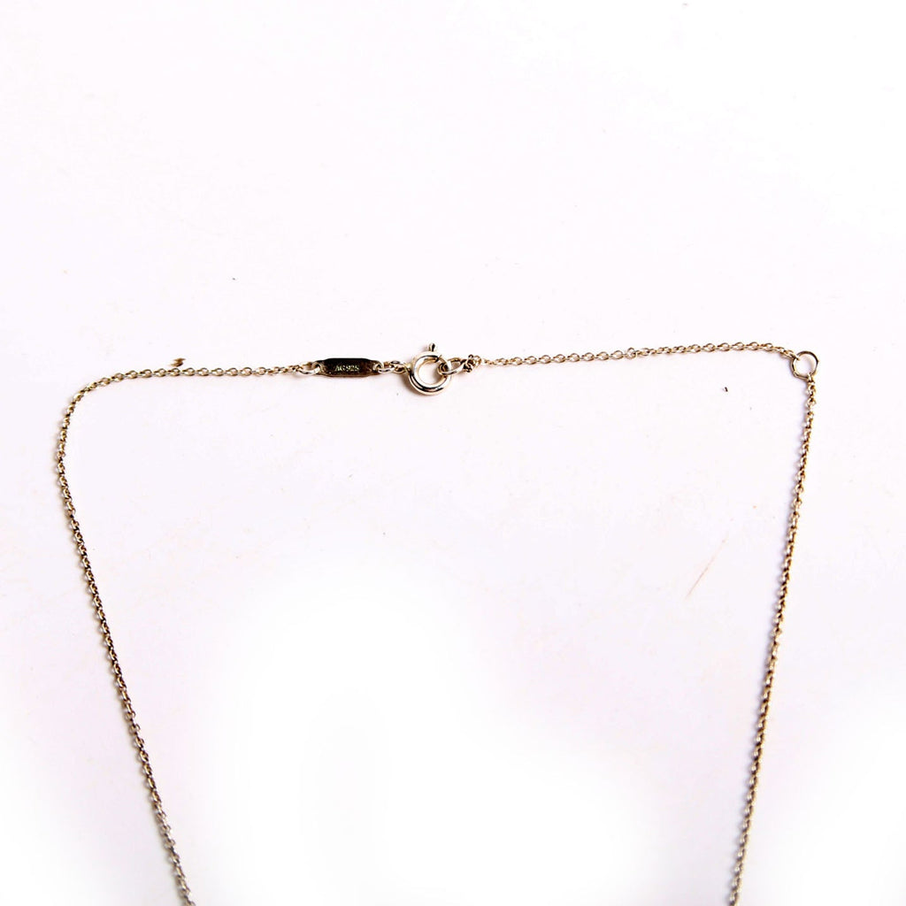 Please Return Small Double Enamel Heart Necklace 925/Teal