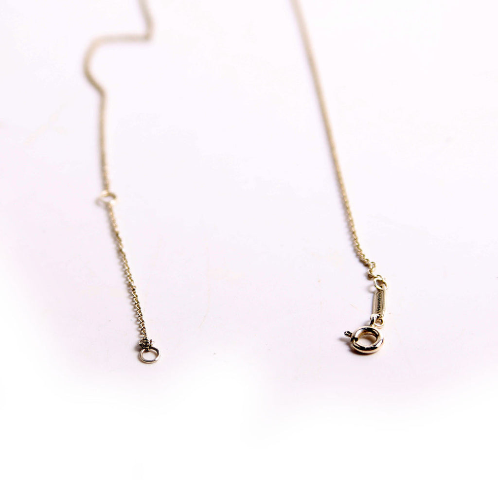 Please Return Small Double Enamel Heart Necklace 925/Teal