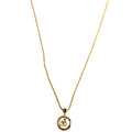 Dior Vintage Circle CD Pendant Necklace Gold