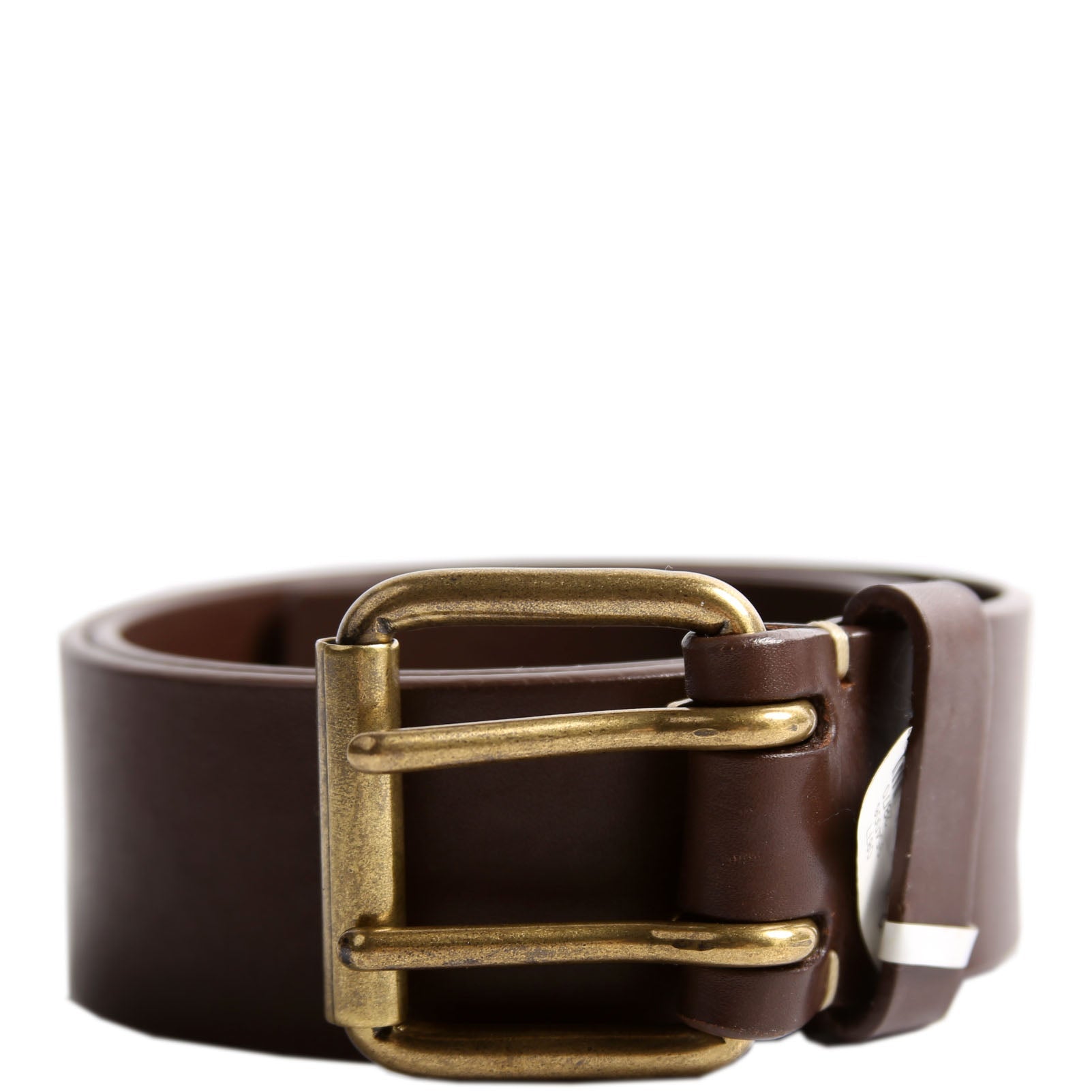 Square Buckle CC Logo Leather Belt Size 70/28 Brown