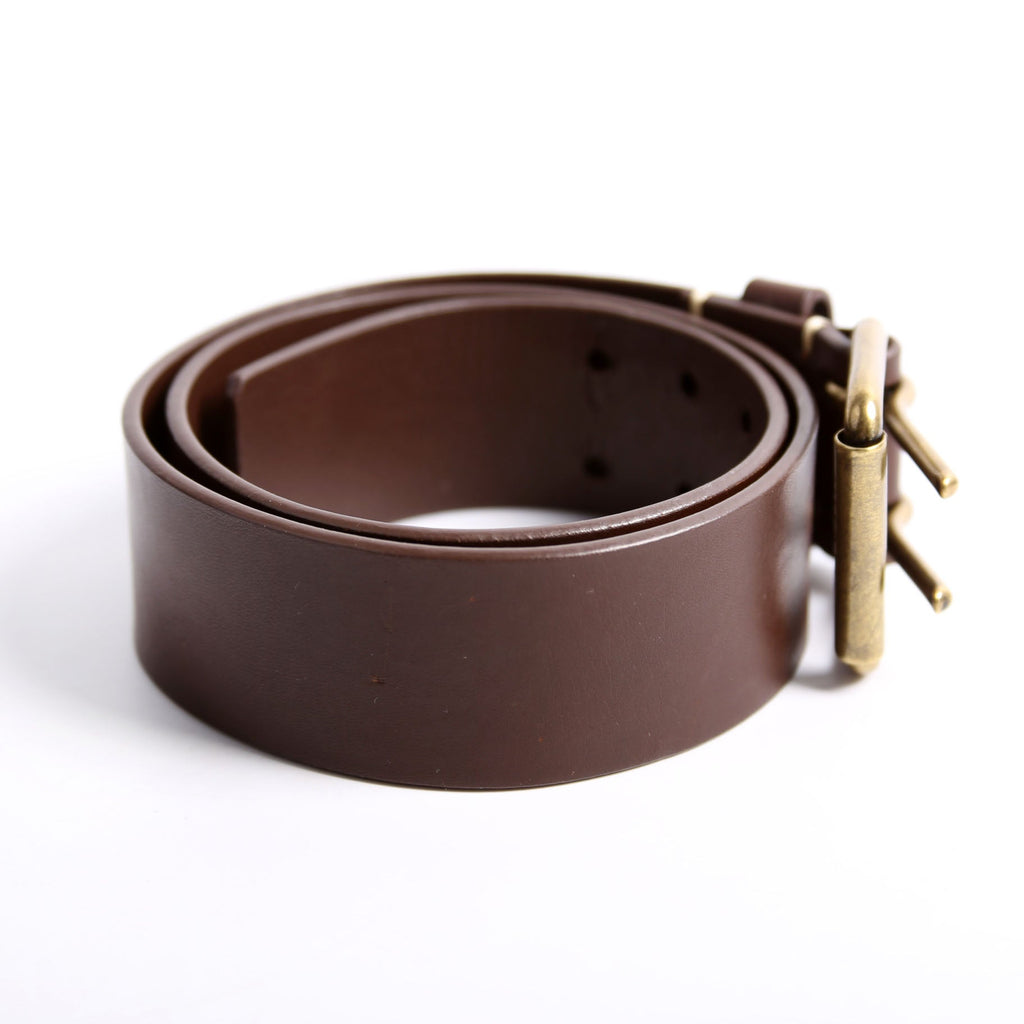 Square Buckle CC Logo Leather Belt Size 70/28 Brown