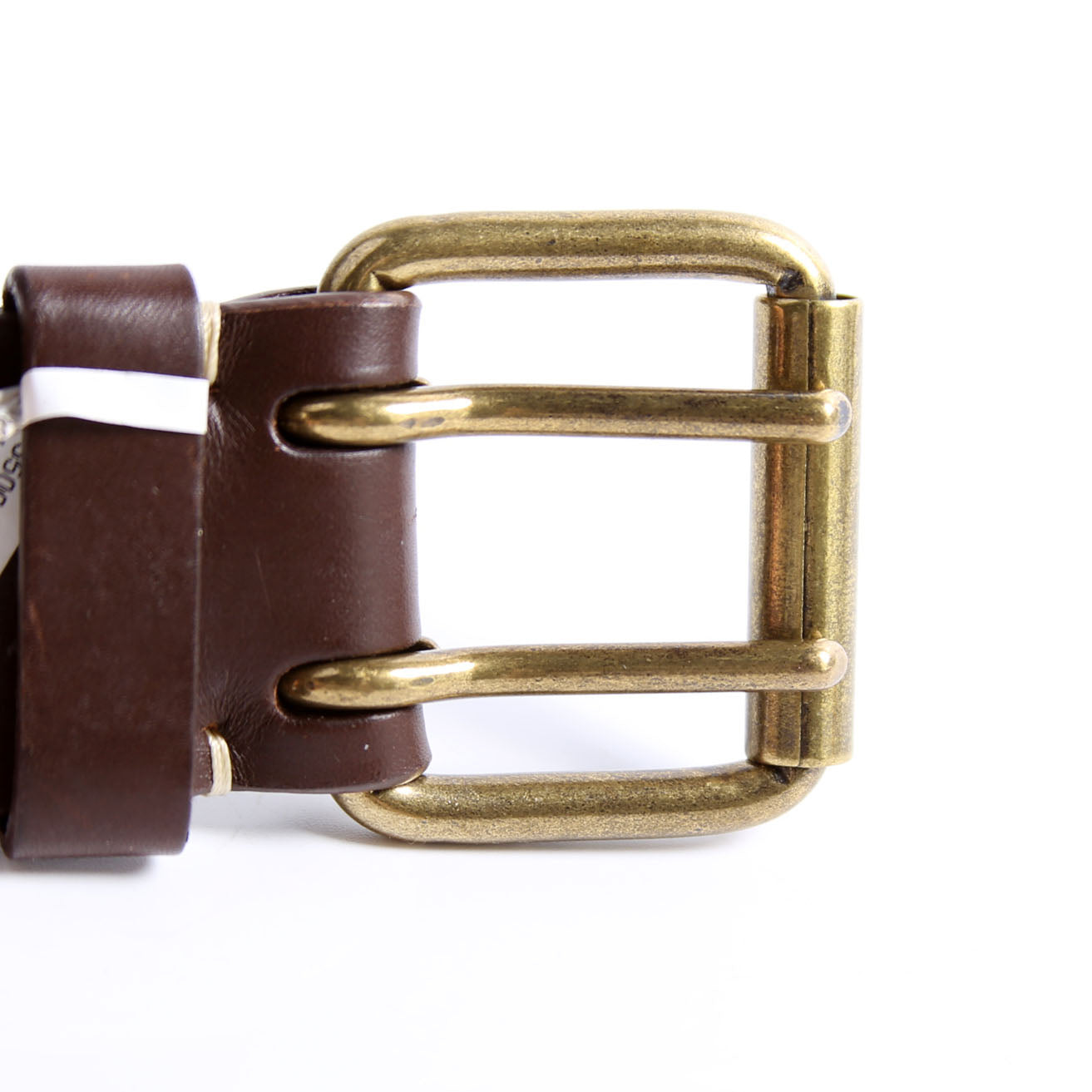 Square Buckle CC Logo Leather Belt Size 70/28 Brown