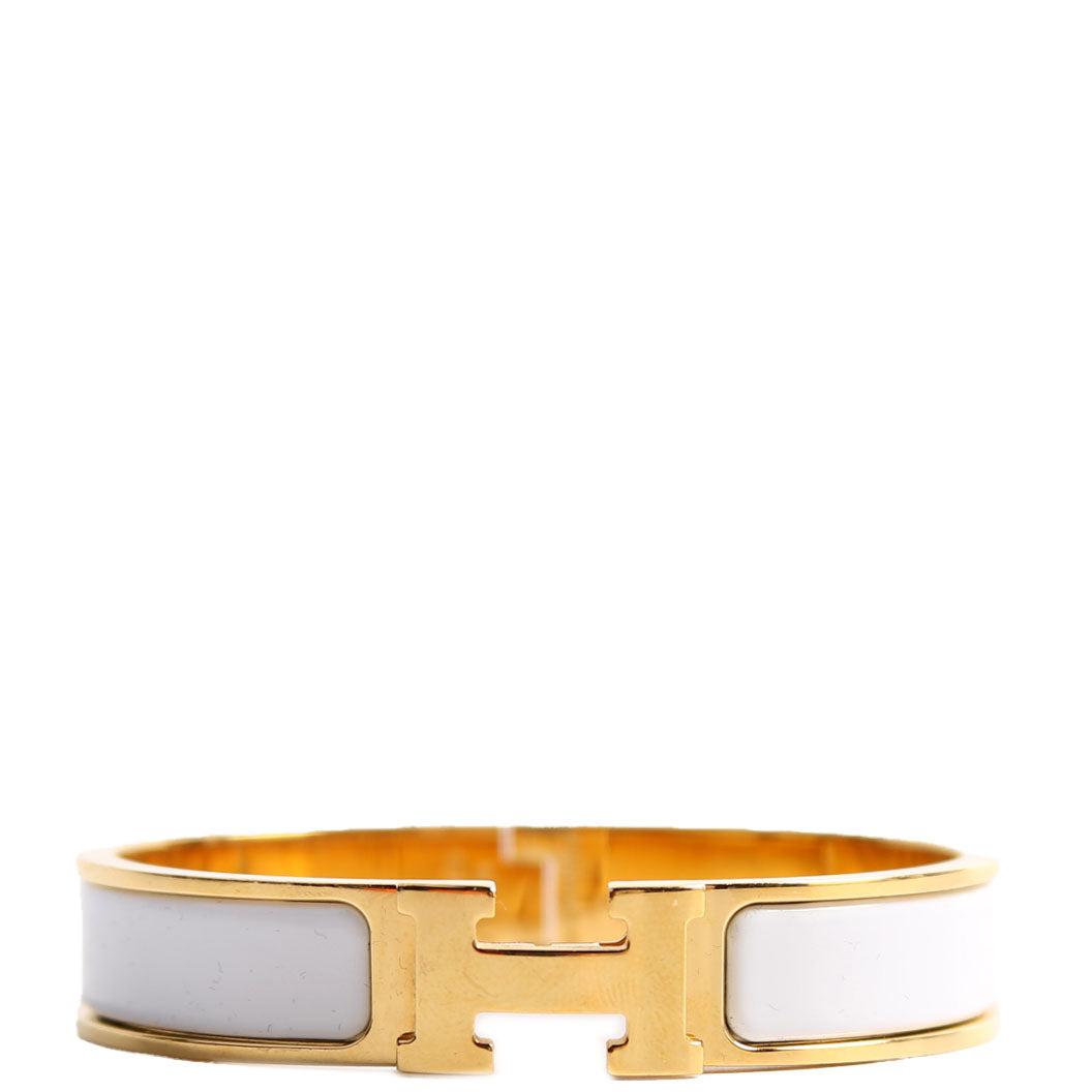 Clic Clac Narrow PM Bracelet Gold/White