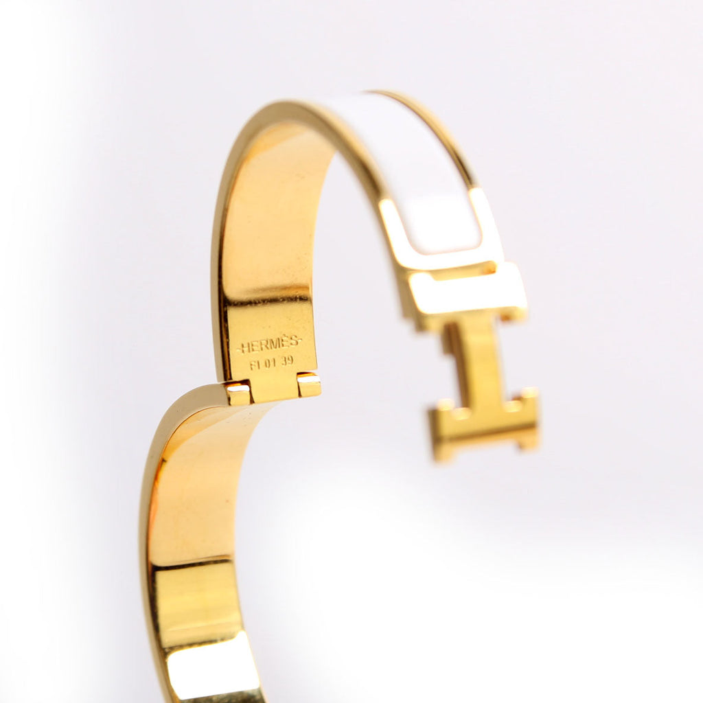 Clic Clac Narrow PM Bracelet Gold/White