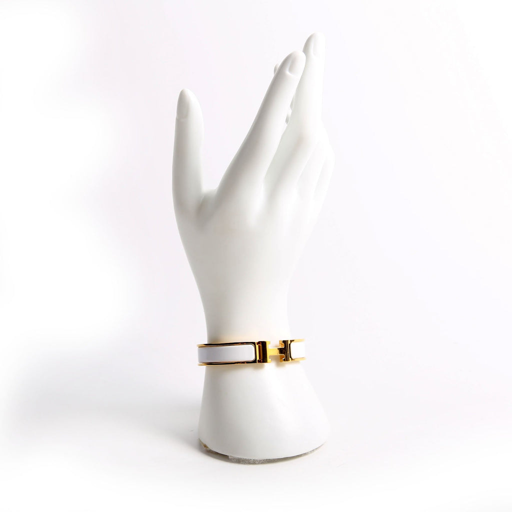 Clic Clac Narrow PM Bracelet Gold/White