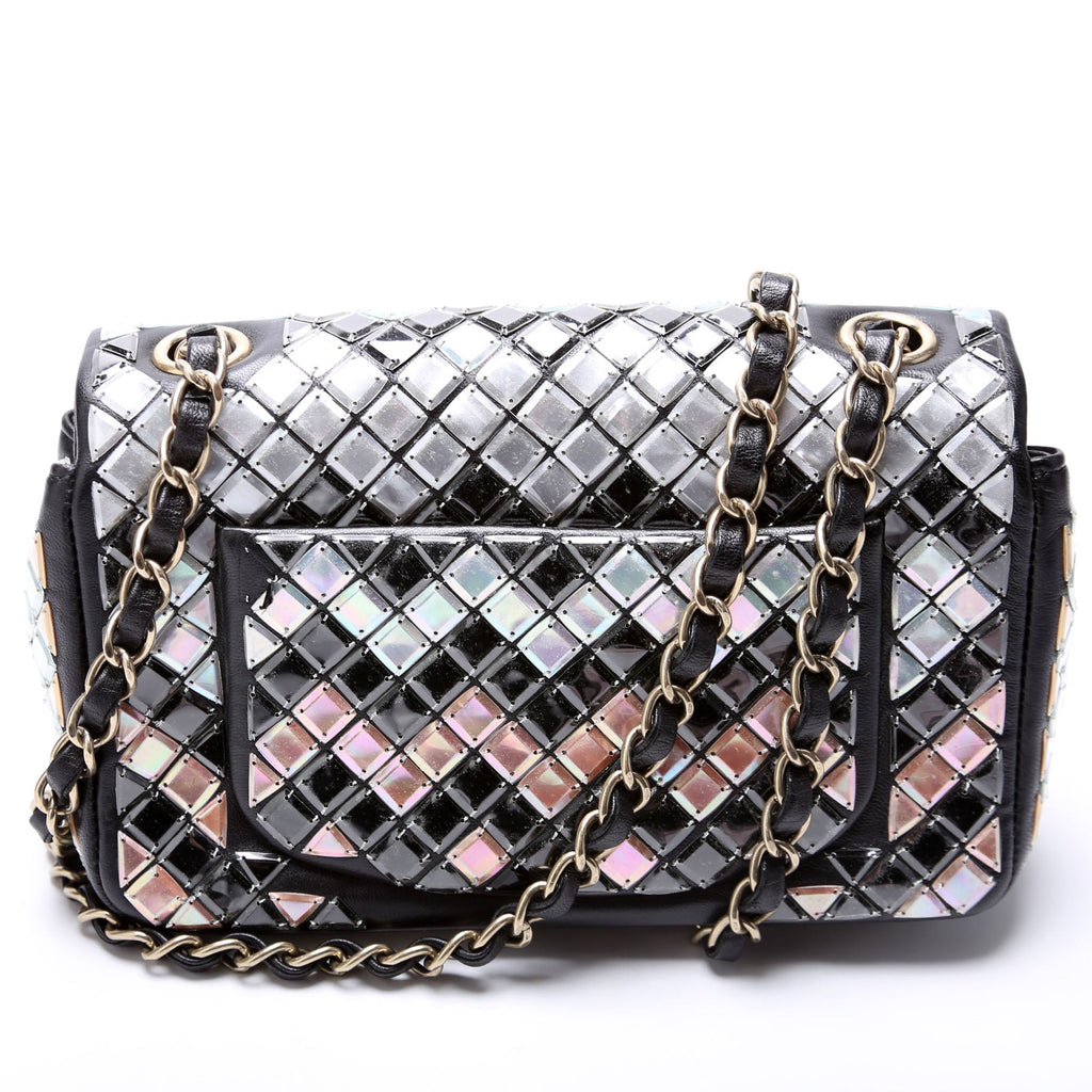 Mosaic Embossed Small Flap Bag Lambskin 21M Multicolor