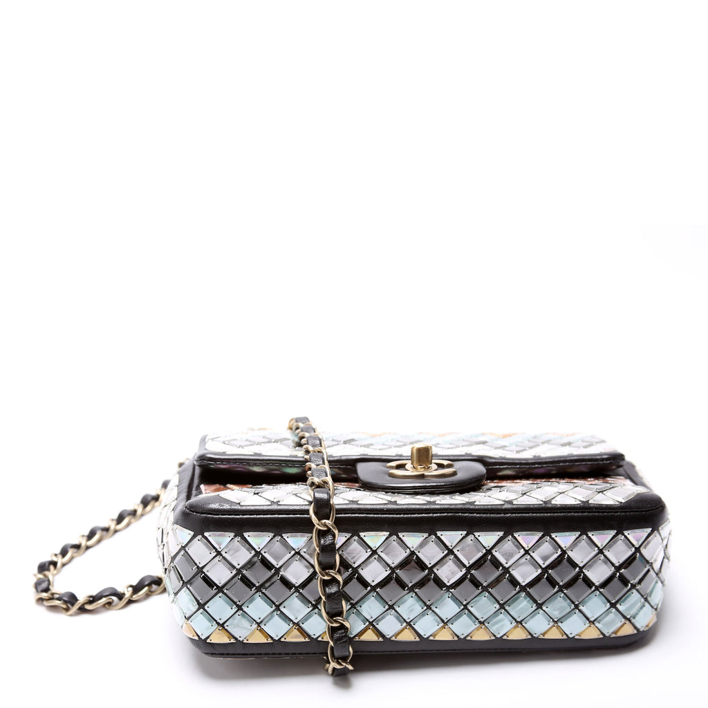 Mosaic Embossed Small Flap Bag Lambskin 21M Multicolor