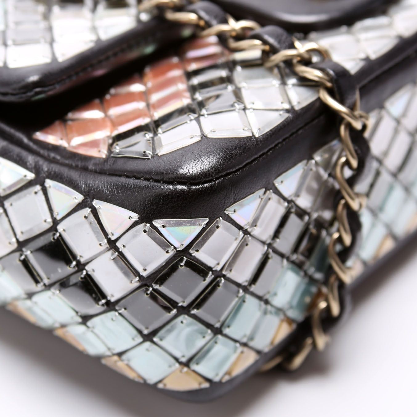 Mosaic Embossed Small Flap Bag Lambskin 21M Multicolor