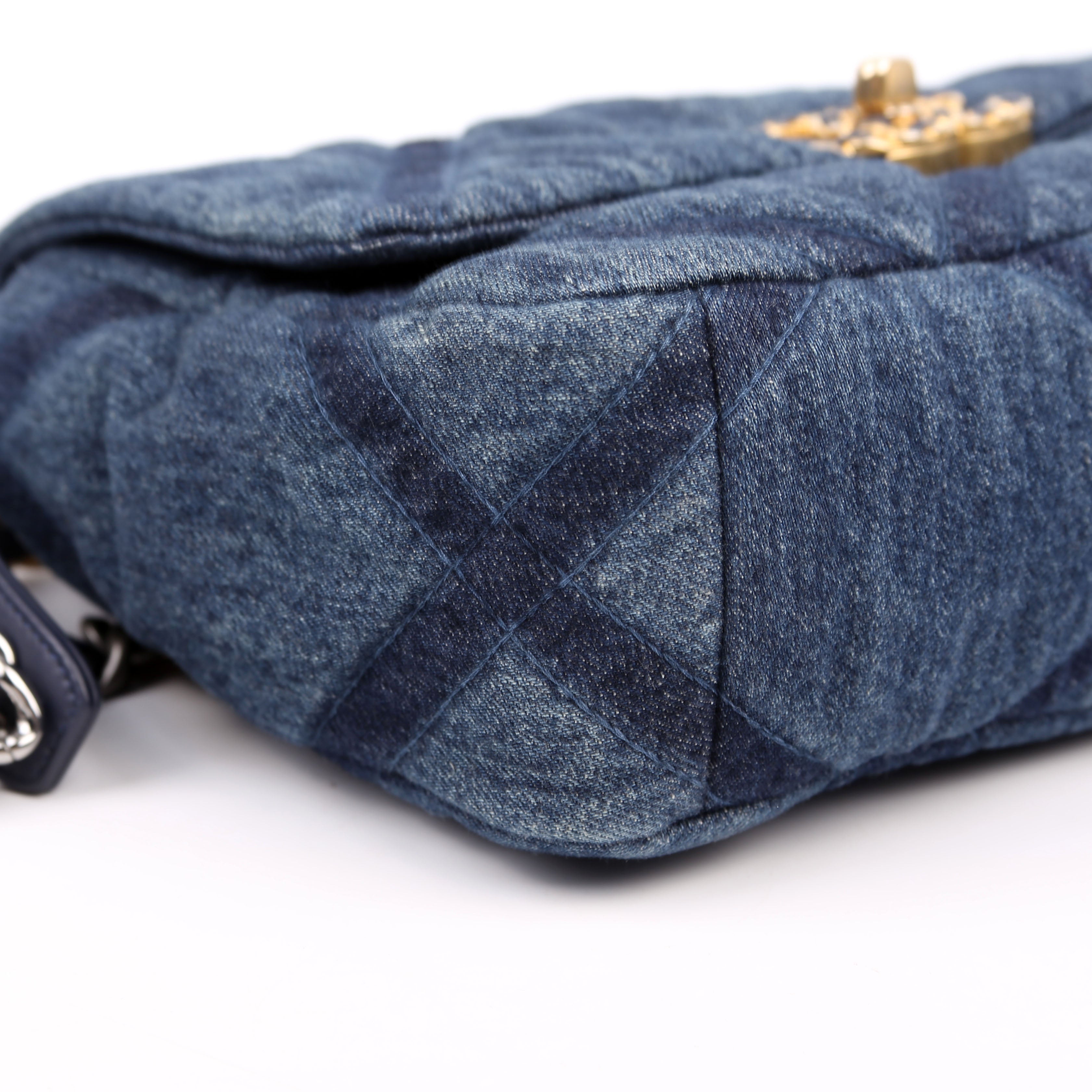 Quilted Denim 19 Small Blue
