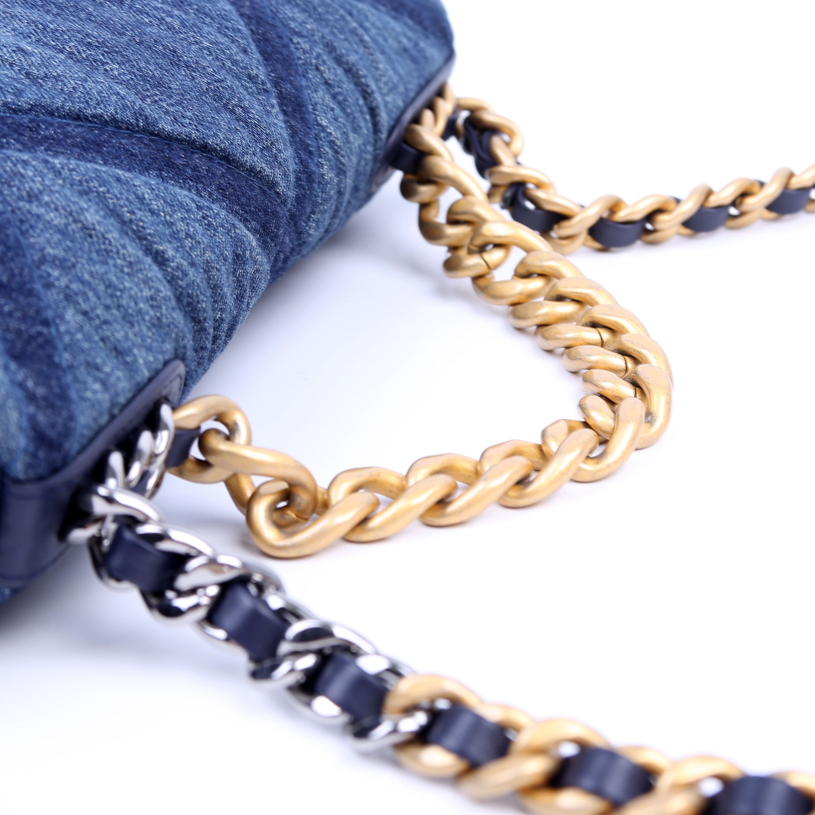 Quilted Denim 19 Small Blue