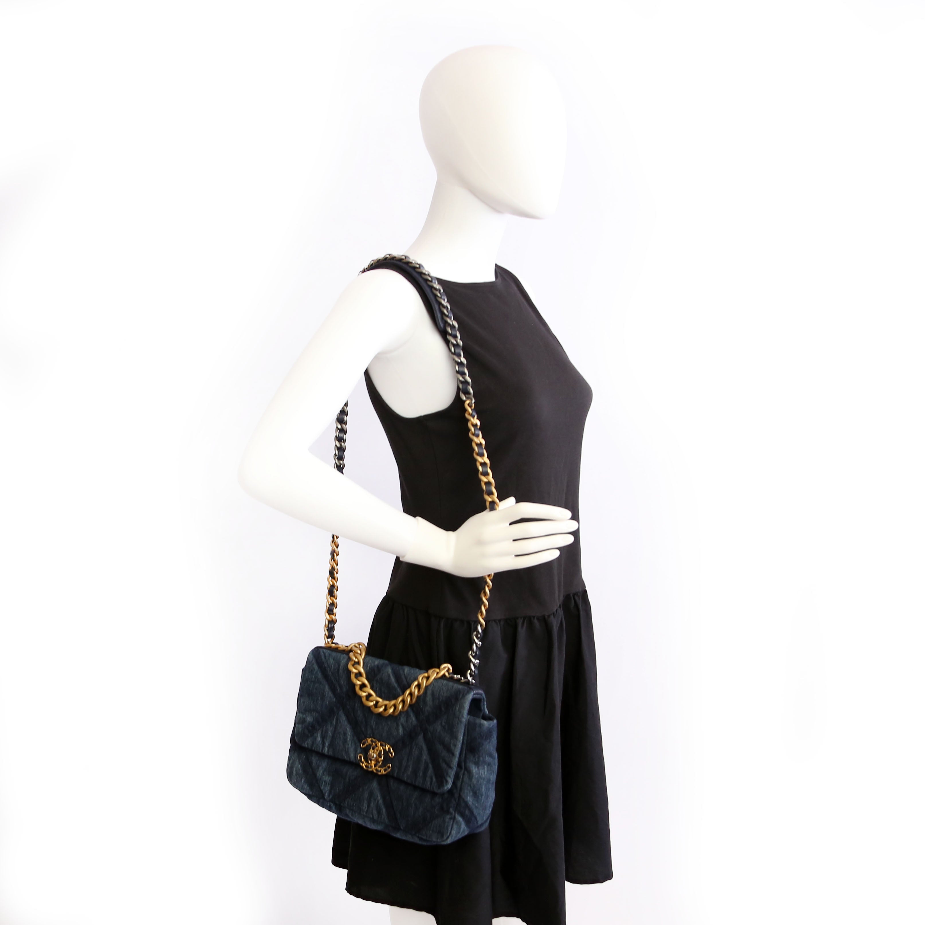Quilted Denim 19 Small Blue