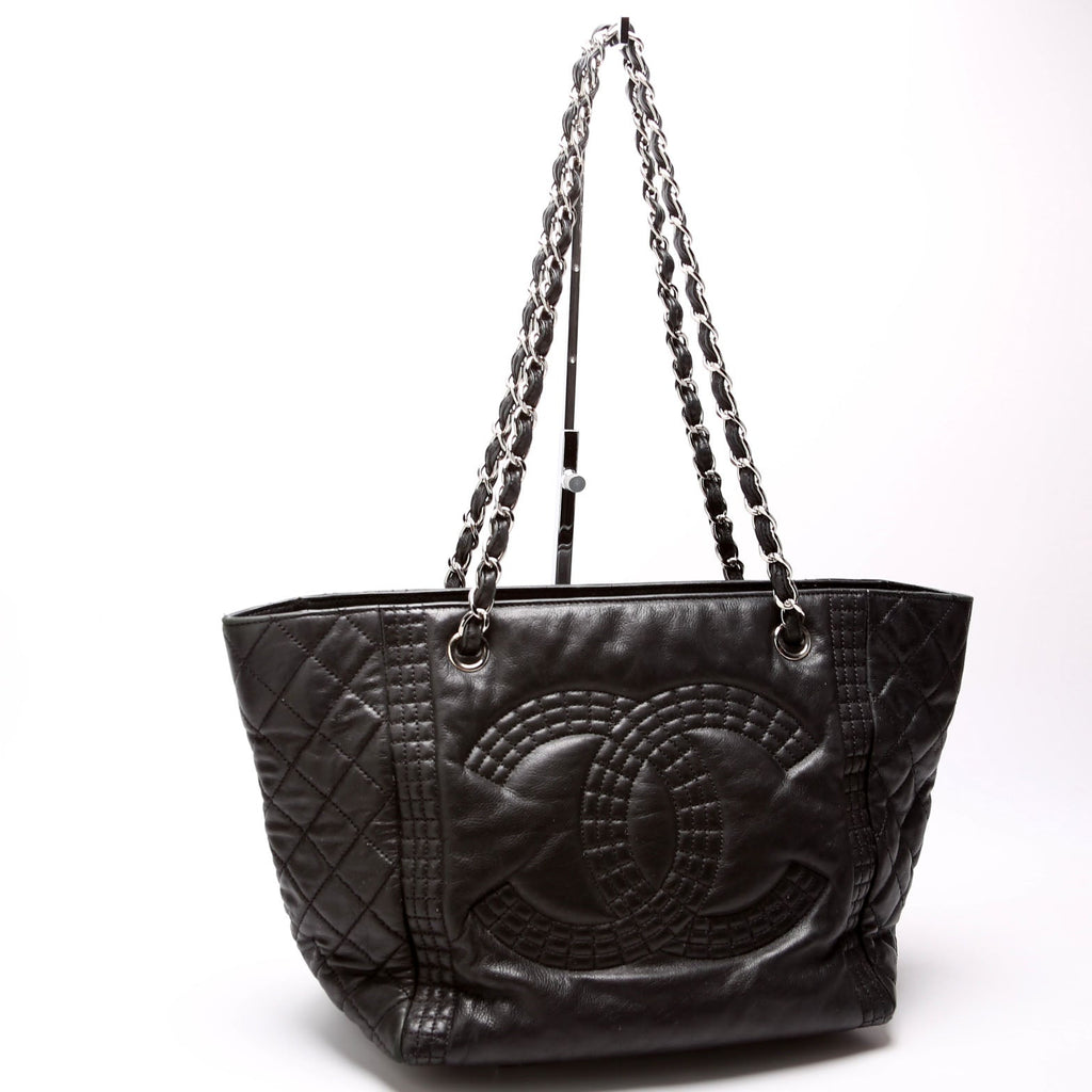 Coco Bangle Calfskin Tote Black