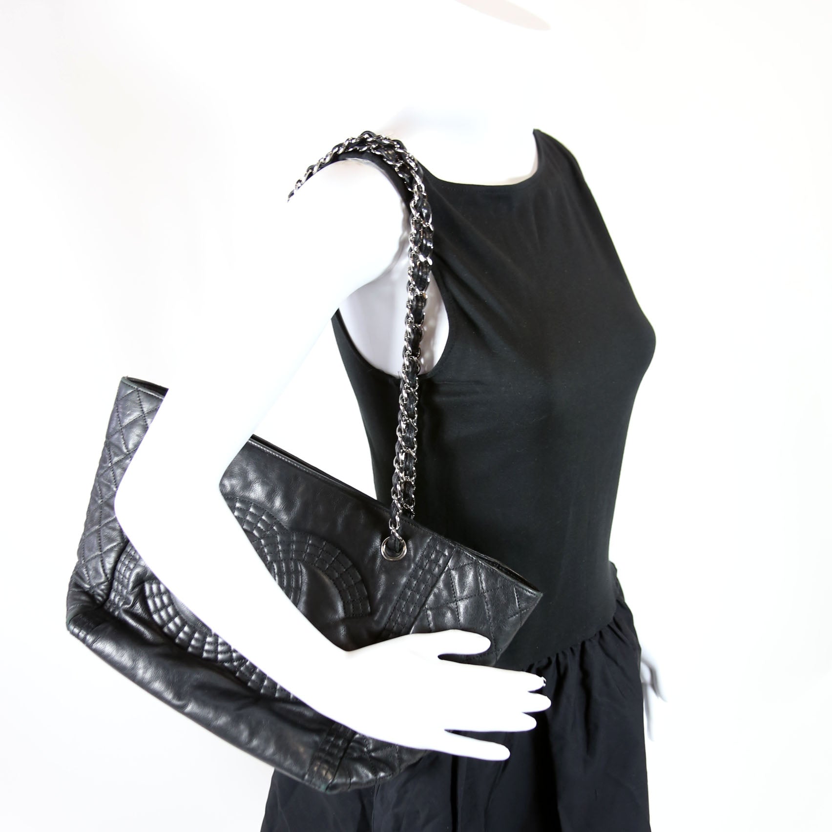 Coco Bangle Calfskin Tote Black