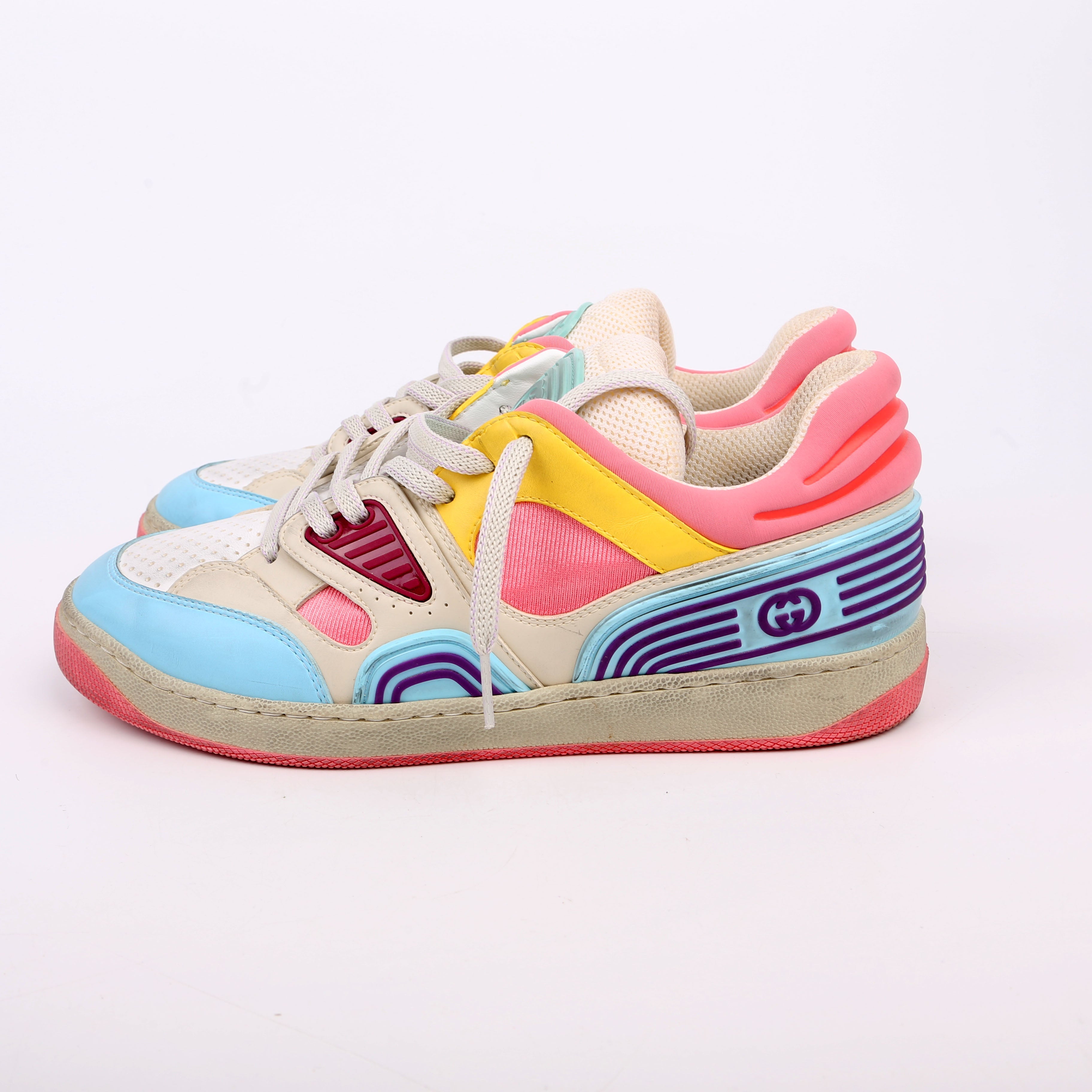 Gucci Basket Low Top Sneakers Size 38 Multicolor
